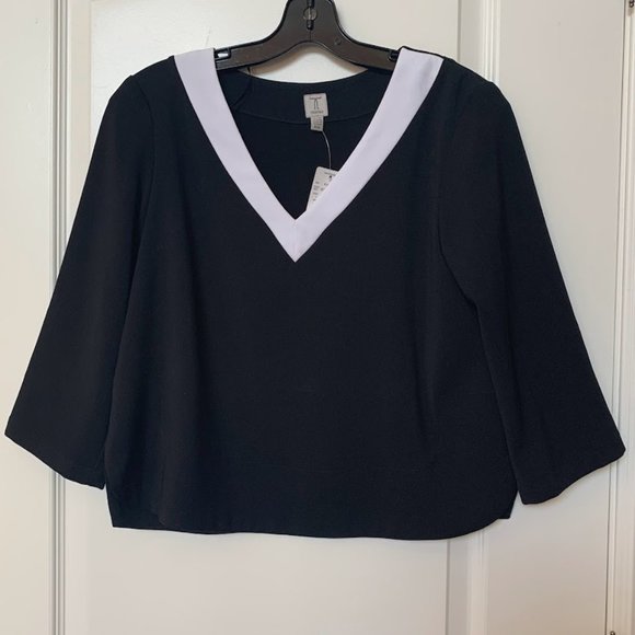 NWT Tristan 3/4 Sleeve Cropped Blouse - S - Picture 1 of 7